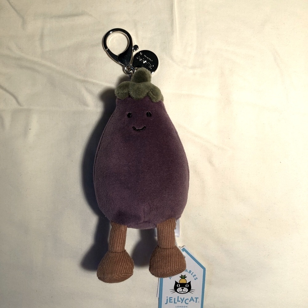 Jellycat Aubergine Bag Charm BNWT